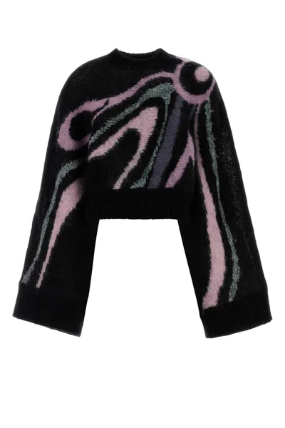 Pucci Maglione Oversize In Misto Mohair Ricamato Donna In Black