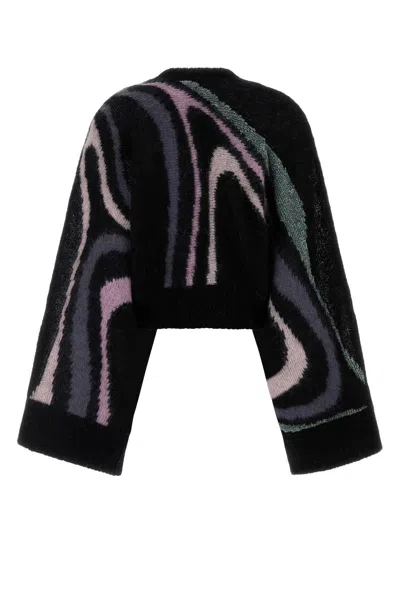 Pucci Maglione Oversize In Misto Mohair Ricamato Donna In Black