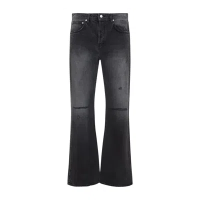 Enfants Riches Deprimes Flared Denim Cotton Jeans In Black