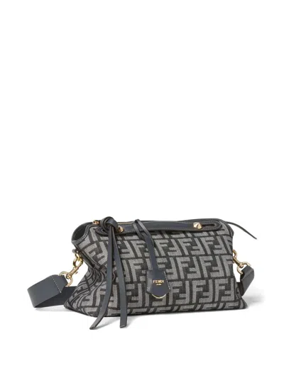 Fendi By The Way Soft Medium Bag In Ff Jacquard With Denim Effect Women In Black
