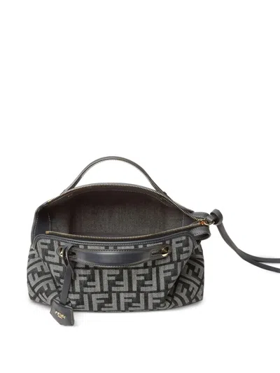 Fendi By The Way Soft Medium Bag In Ff Jacquard With Denim Effect Women In Black