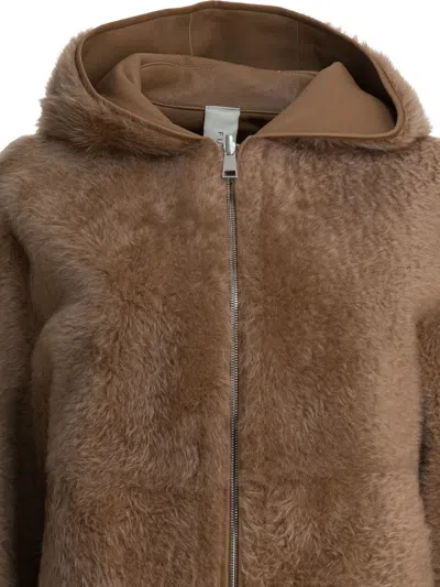Furling By Giani Reversible Zip-up Fur Jacket In Brown