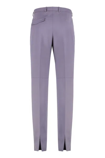 Gucci Trousers In Dry Wool Gabardine In Purple