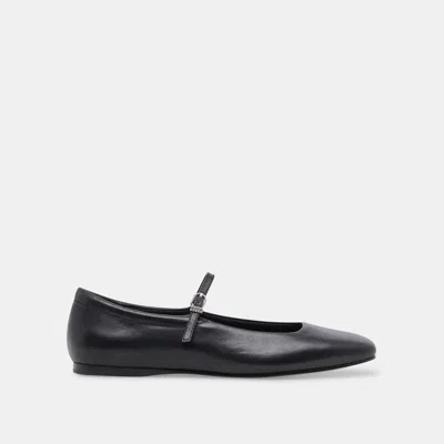 Recurate Reyes Ballet Flats Black Leather - Re:vita In Black