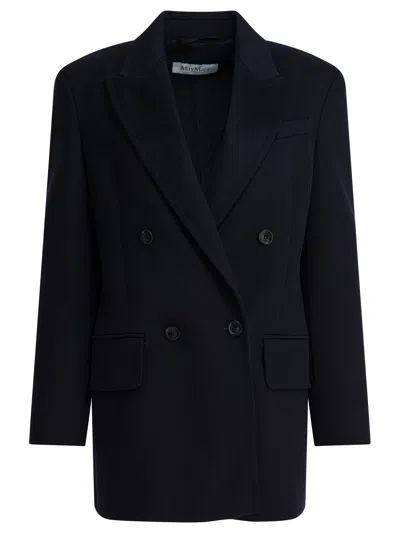 Max Mara Autry White And Blue Leather Sneakers In White