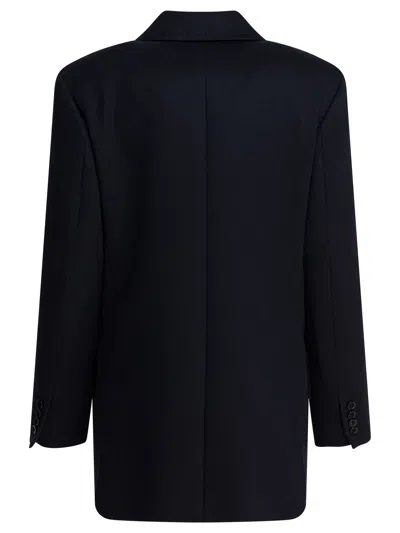 Max Mara Autry White And Blue Leather Sneakers In White