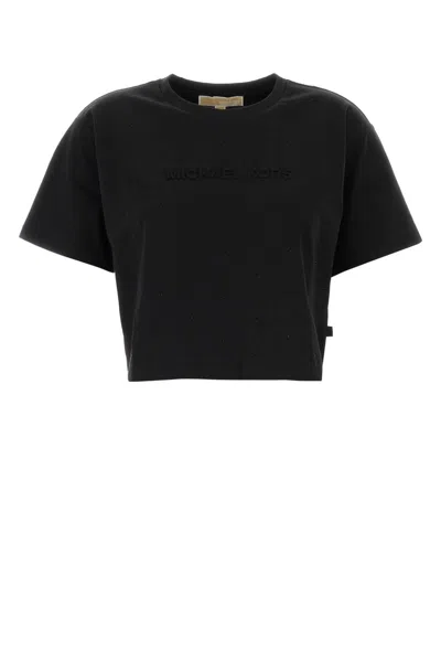 Michael Michael Kors Logo-embossed T-shirt In Black