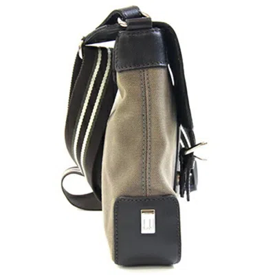 Pre-owned Dunhill Dark Brown Khaki Brown Canvas Leather Shoulder Bag ()