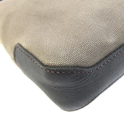 Pre-owned Dunhill Dark Brown Khaki Brown Canvas Leather Shoulder Bag ()