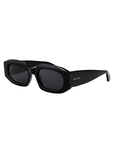 Alaïa Alaia Black Recycled Acetate Sunglasses In Blue