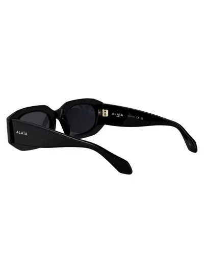 Alaïa Alaia Black Recycled Acetate Sunglasses In Blue