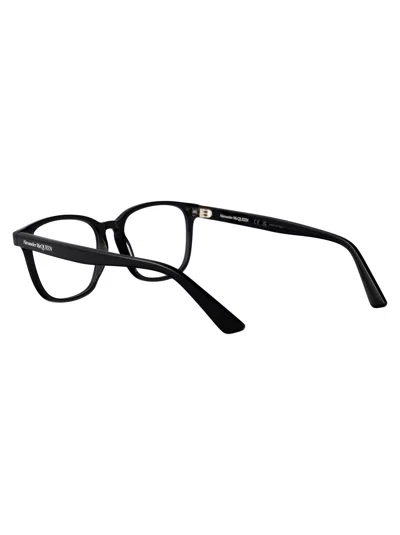 Alexander Mcqueen Black Acetate Optical Glasses In Black