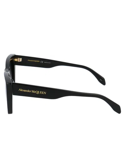Alexander Mcqueen Black Black Grey Acetate Sunglasses In Black
