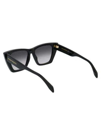 Alexander Mcqueen Black Black Grey Acetate Sunglasses In Black