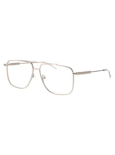 Alexander Mcqueen Silver Metal Optical Glasses In Silver