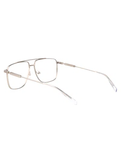 Alexander Mcqueen Silver Metal Optical Glasses In Silver