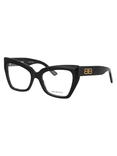 Balenciaga Black Acetate Optical Glasses In Black