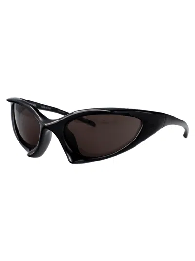 Balenciaga Black-black-grey Injectate Sunglasses In Black