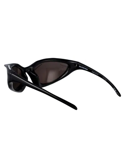 Balenciaga Black-black-grey Injectate Sunglasses In Black