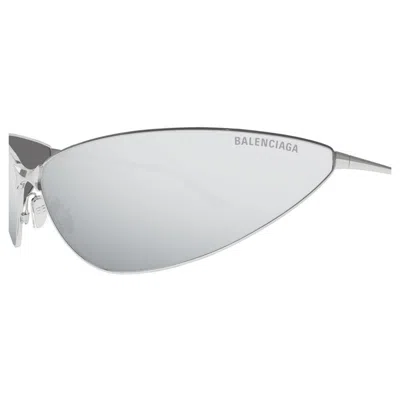 Balenciaga Metallic Silver Sunglasses In Gray