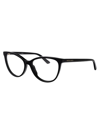 Bottega Veneta Black Acetate Optical Glasses In Black