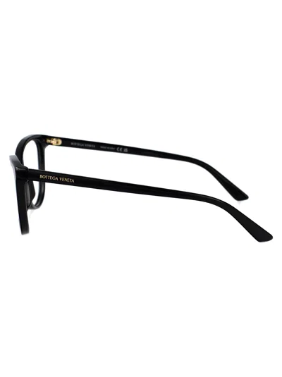 Bottega Veneta Black Acetate Optical Glasses In Black