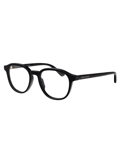 Bottega Veneta Black Acetate Optical Glasses In Black