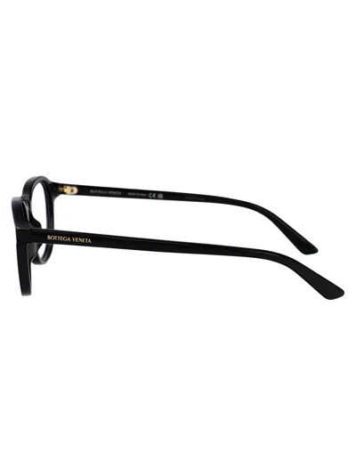 Bottega Veneta Black Acetate Optical Glasses In Black