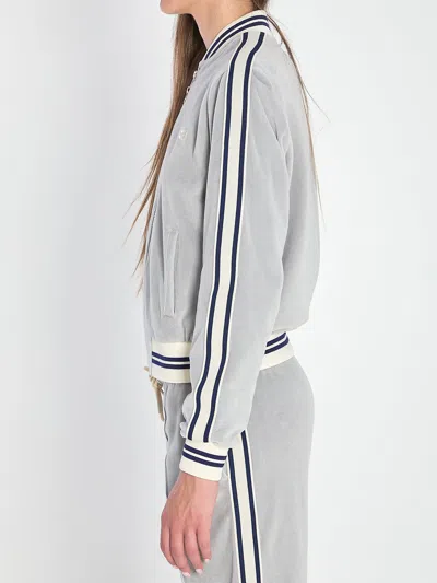 Celine Grey Teddy Tracksuit Triomphe Cotton Jacket In Gray