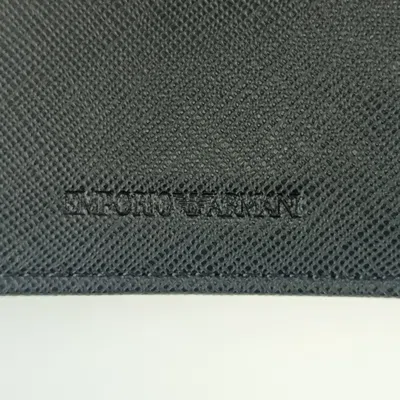 Pre-owned Emporio Armani Black Blue Leather Wallet (bi-fold) () In Multi