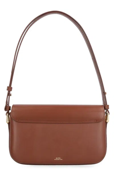 Apc A.p.c. Brown Leather Grace Shoulder Bag In Brown