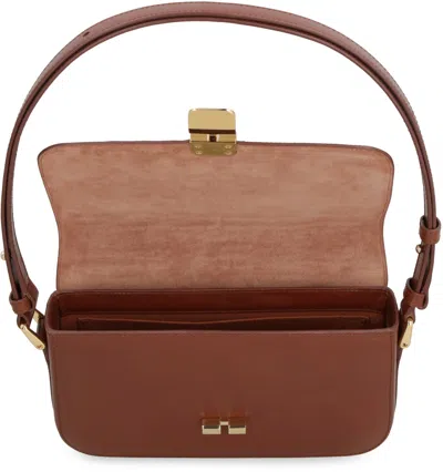 Apc A.p.c. Brown Leather Grace Shoulder Bag In Brown
