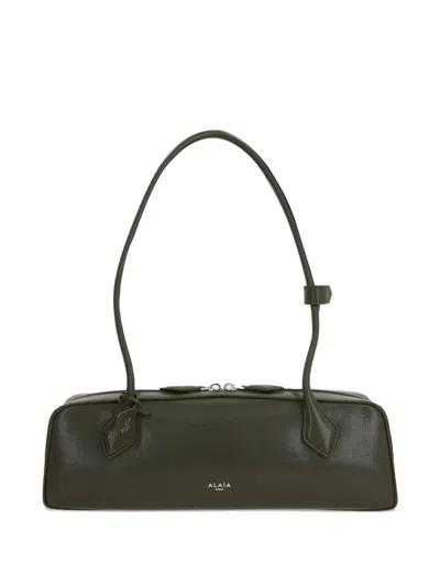 Alaïa Alaia Le Teckel Medium Bag In Shiny Leather In Green