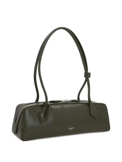 Alaïa Alaia Le Teckel Medium Bag In Shiny Leather In Green