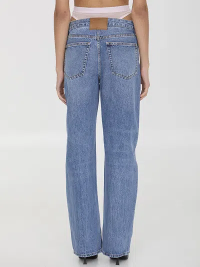 Alexander Wang Miu Miu Riga Blue White Striped Chambray Shirt In Blue