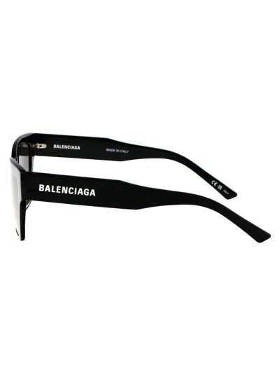 Balenciaga Black Black Grey Acetate Sunglasses In Black