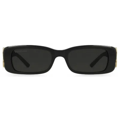 Balenciaga Black Gold Grey Acetate Sunglasses In Black