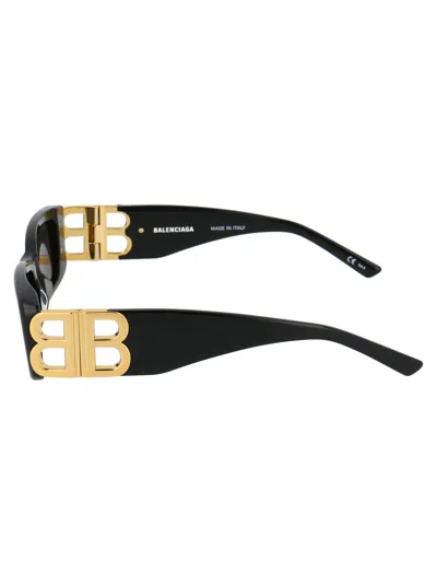 Balenciaga Black Gold Grey Acetate Sunglasses In Black