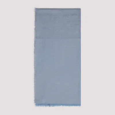 Berluti Cashmere And Cotton Scarf In N Cornflower Blue