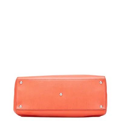 Pre-owned Fendi 2jours Red Color Leather Handbag Shoulder Bag ()