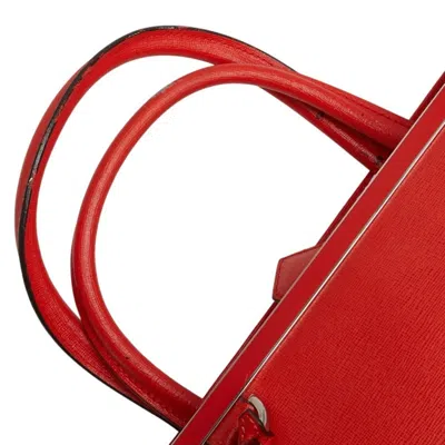 Pre-owned Fendi 2jours Red Color Leather Handbag Shoulder Bag ()