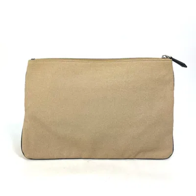 Pre-owned Fendi Beige Canvas Clutch Bag Pouch () In Sand