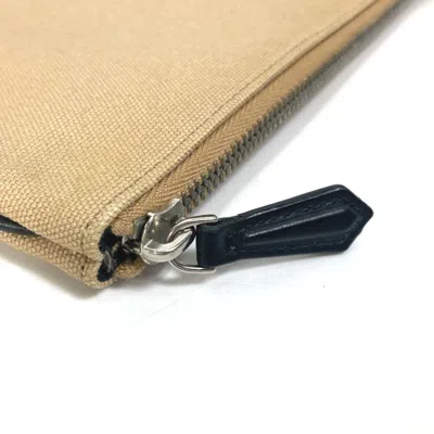 Pre-owned Fendi Beige Canvas Clutch Bag Pouch () In Sand