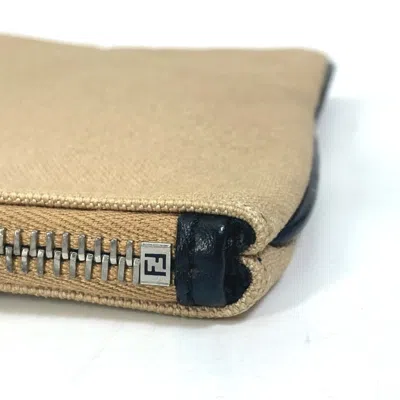 Pre-owned Fendi Beige Canvas Clutch Bag Pouch () In Sand