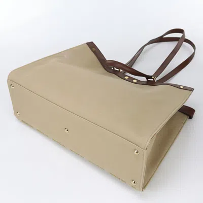 Pre-owned Fendi Beige Jacquard Leather Tote Bag () In Sand