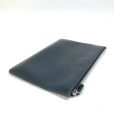 Pre-owned Fendi Black Brown Leather Clutch Bag Pouch () In Multi