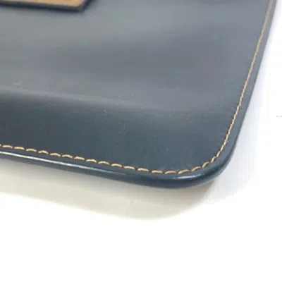 Pre-owned Fendi Black Brown Leather Clutch Bag Pouch () In Multi