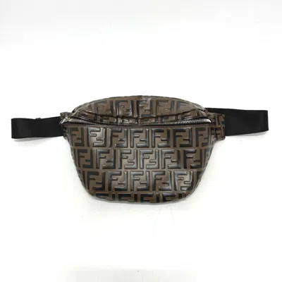 Pre-owned Fendi Black Brown Leather Shoulder Bag Sling Bag () In Multi