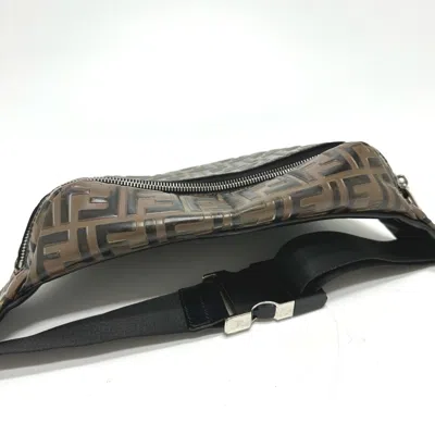 Pre-owned Fendi Black Brown Leather Shoulder Bag Sling Bag () In Multi