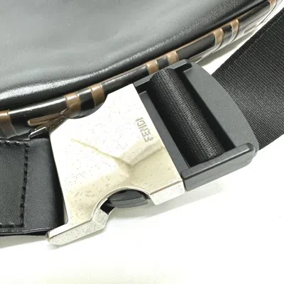 Pre-owned Fendi Black Brown Leather Shoulder Bag Sling Bag () In Multi